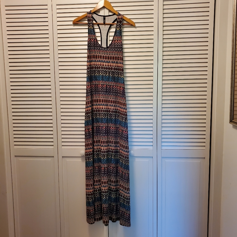 VIERECK Racer Back Tank Maxi Dress, Aztec Print, S
